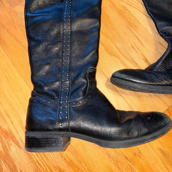 Sam Edelman, Black Leather Knee High Boots, Size 9 - Picture 1 of 5